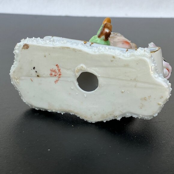 UCAGCO Japan Porcelain Sugared Sledding Boy with Puppy Figurine - Picture 10 of 12